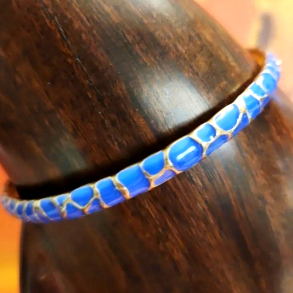 Blue & Gold Bangle - Picture 1 of 2